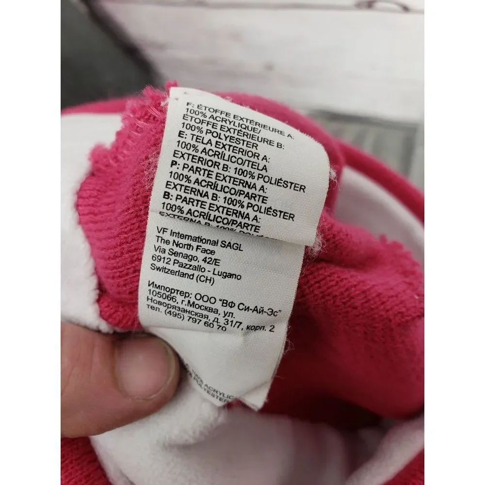 The North Face Girls Youth Junior Medium Pink‎ Logo Beanie Hat